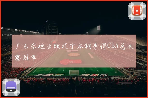 广东宏远击败辽宁本钢夺得CBA总决赛冠军