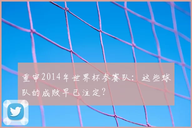 重审2014年世界杯参赛队:这些球队的成败早已注定?